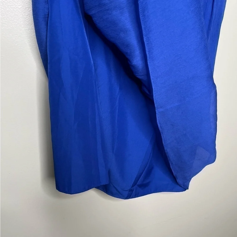 J. Crew 100% Silk Chiffon Kylie One Shoulder Mini‎ Dress Blue Women’s Size 2